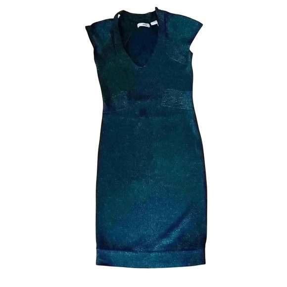 Joyce leslie Black mini dress size L Sleeveless Bodycon Dress V-Neck Fitted - Picture 2 of 5